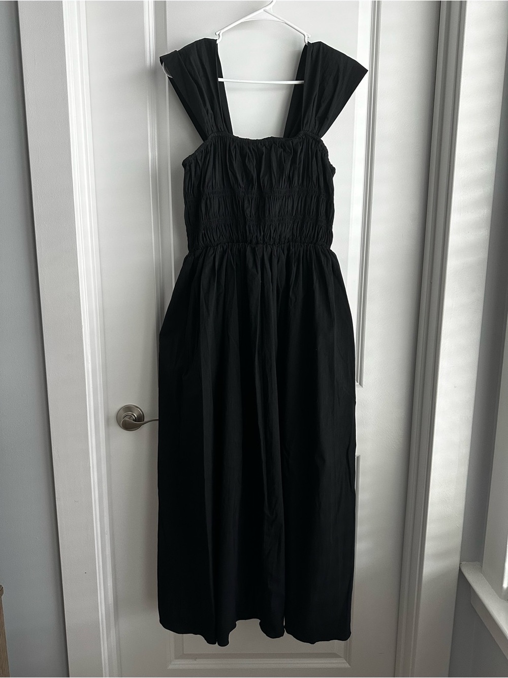 NWT! Pomander Place Black Smocked Maxi Dress